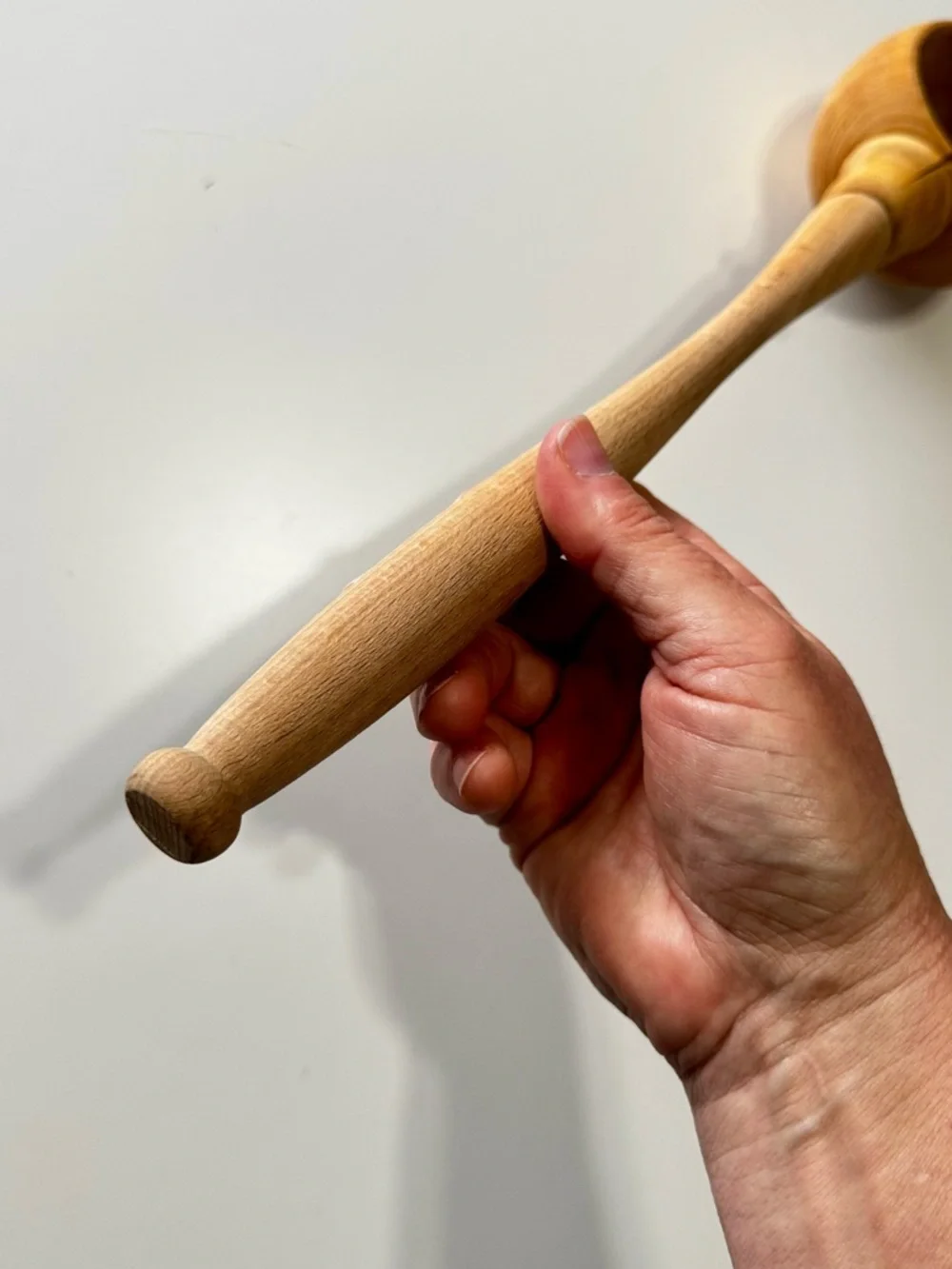 VINTAGE Hand-Carved Wooden Skimmer Spoon